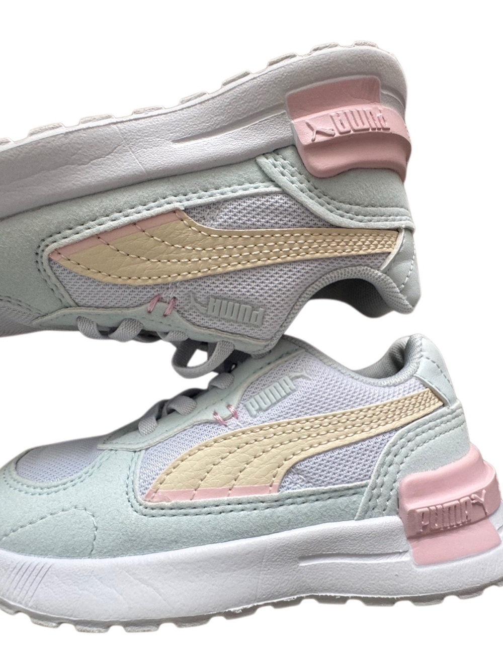 Puma Kids Mint, Pastel Pink & Cream Low-Top Sneakers